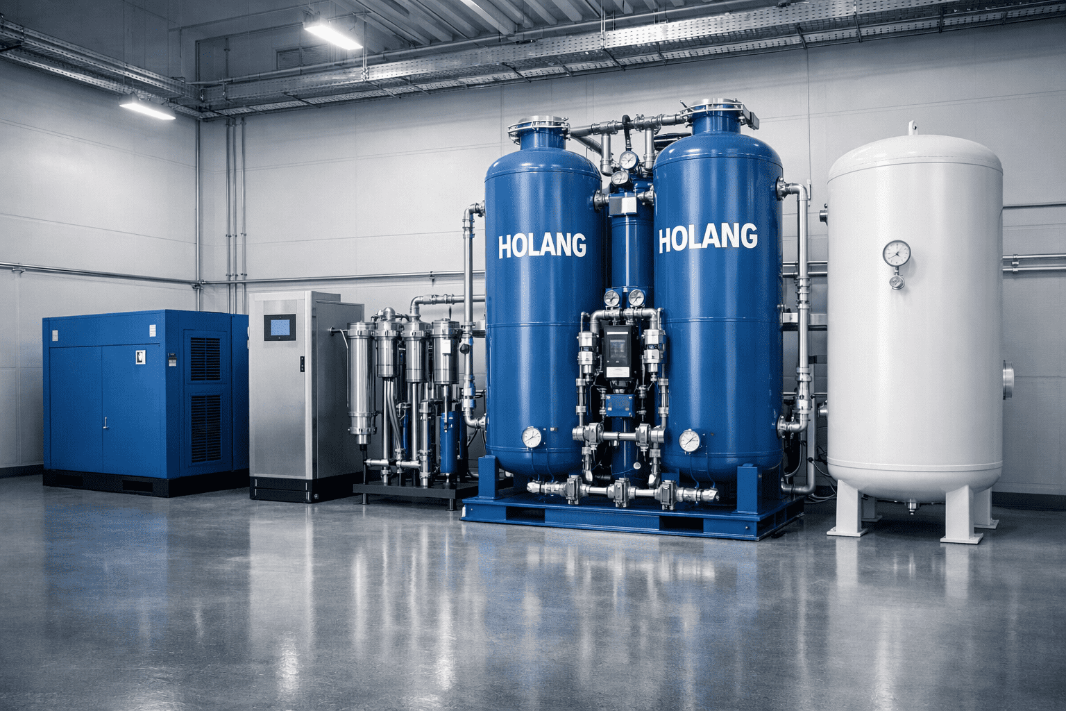 Holang PSA nitrogen generator system installed in industrial plant