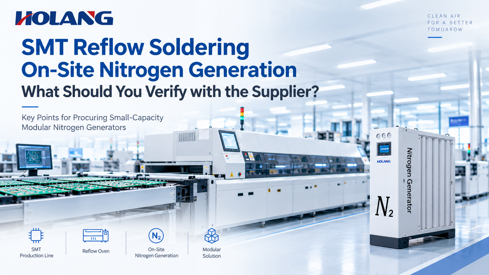Modular Nitrogen Generator Manufacturers for SMT Reflow Soldering: Key Supplier Verification Points for Low-Flow On-Site Nitrogen Generation